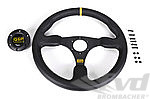 QSP Steering Wheel - FLAT - Black Leather - 6 x 70 mm Bolt Pattern